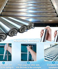 Beefy Conveyor Roller Set One And A Half Inch Dia By Ten Inch Length With Galvanized End For Roller Conveyor Systems, 201 Stainless Steel Rollers Support 40 220 Lbs, Low Noise, Minimal Vibration, Perfect For Garages And Warehouses. stainless conveyor rollers with mounting steps