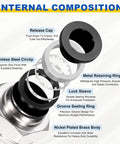 Diagram showing internal composition of Push To Connect Pneumatic Fittings Set 10 Pack One Eighth Inch NPT Male To One Eighth Inch OD Tube