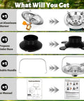 Propane Camping Stove Portable Backpacking Stove With Adjustable Burner For Stable Outdoor Cooking While Hiking Tailgatin And Grillin Single Burner Propane Stove Fuel Not Included Easy Setup components layout
