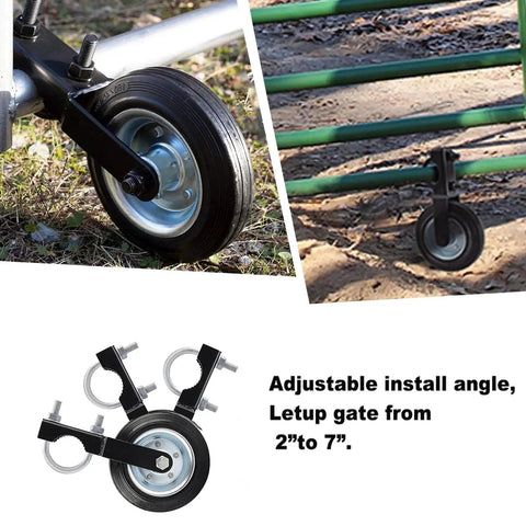 Rugged Tough As Nails Gate Wheels For Metal Tube Gates And Driveways With Solid Rubber Tires All Weather Fence Castors