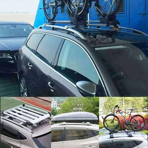 Volkswagen Taos Roof Rack Cross Bars 2 Pcs Aluminum With Anti Theft Lock holding bikes on car roof
