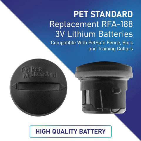 Built Tough Rfa 188 Replacement Battery Pack Five Count For Pet Training Collars 3V Lithium Ion Cell With Ten Year Shelf Life showing battery design.