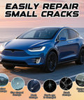 DIY Windshield Crack Repair Kit With Glass Repair Liquid For Chips And Cracks Quick Fix Automotive Tool shown with blue car