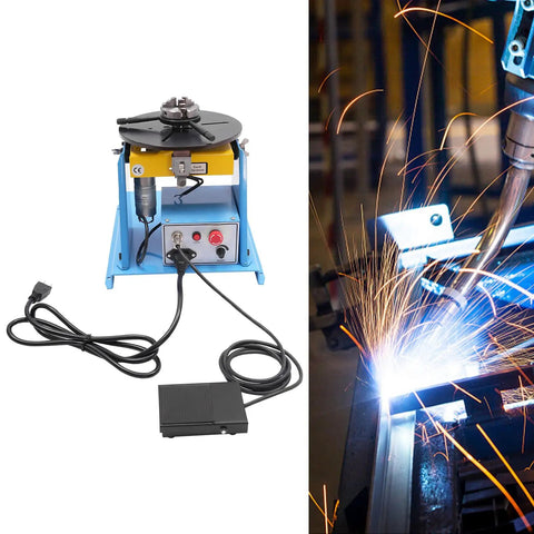 Heavy Duty Rotary Welding Positioner With Three Jaw Chuck, smooth turning workbench for precision cutting and grinding with foot pedal.
