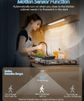 Woman cooking under Under Cabinet Lights With Motion Sensor, 35 LEDs Up To 210 Lumens, 3 Color Temperatures, wireless rechargeable
