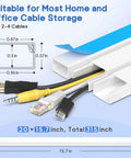 315 Inch Paintable Cord Hider Kit Cable Raceway For Wall Mount TV White Includes 20 Cord Covers 15 Couplings 4 Flat Elbows 3 T Fittings 3 Inside Elbows 3 Outside Elbows And All Fittings For Seamless Plug And Play Wire Management, showcasing cable storage dimensions and various connectors.