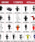 Heavy Duty 2041 Piece Shop Essentials Kit With Beefy Push Pin Retainers And Door Trim Clips To Fix Your Ride Quick Features Forty Two Proven Sizes For Toyota Ford Honda Chevy And Gm Trucks detailed assortment of vehicle fasteners.