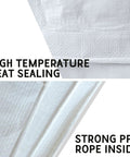 Close-up of 7 Mil White 8x10 Foot Poly Tarpaulin Tarp Beefy Heavy Duty Waterproof Cover with reinforced edges and PP rope.