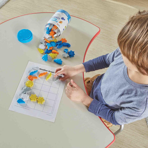 Child using Weather Counters For Kids Set A Fun Hands On Counting Manipulatives For Math And Sorting Meteorology Learning Toys Montessori
