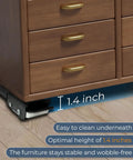 Close-up of furniture dolly showing optimal height of 1.4 inches for easy cleaning, stable under heavy appliances.