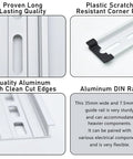 Heavy Duty Aluminum DIN Rail Slotted 35mm Wide 7.5mm High 8 Inch Long Universal Mount Kit with close-ups of quality and features