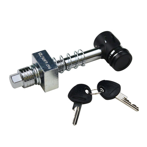 Keyless Press On Locking Silent Hitch Pin For Two And A Half Inch Hitches Anti Rattle Pin Prevents Noise And Slop Five Eighths Inch Diameter Fits Two And A Half Inch Receivers Class IV Tow Rating Up To Twelve Thousand Lbs Rugged Works With Reducing