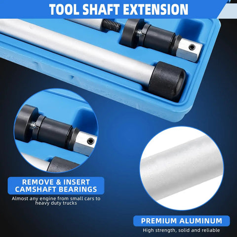 Universal Camshaft Bearing Tool Kit For Easy Installation And Removal With Case Fits 1.1 To 2.69 Inch Bearings works on cars to trucks