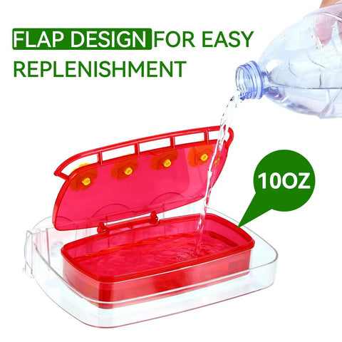 Window Hummingbird Feeder With Strong Suction Cup No Fuss 10oz Red Outdoor Bird Feeder With Built In Moat Easy To Clean And Refill