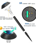 Exploded view of components for Solar Pathway Lights 12 Pack Outdoor Waterproof Landscape Lighting for yard, showing LED and battery.