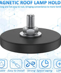 Heavy Duty Rubber Coated Magnets 1.69 Inch Diameter Mounting Studs 12 Pack For Rock Light Bars Cameras