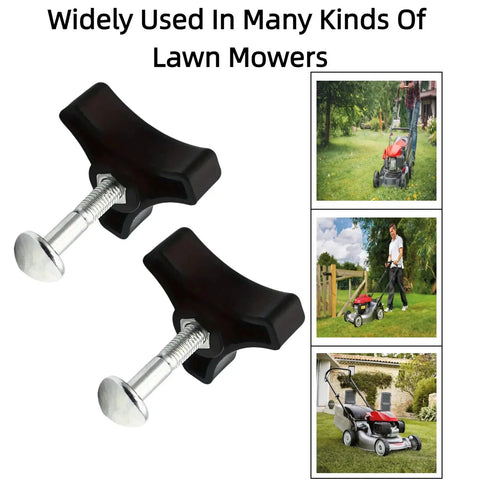 Top Grade Replacement Lawn Mower Handle Bolts And Knob Screws Kit Featuring Durable Triangle Nut With Solid Galvanized Iron Build Perfect Fit For Honda Mowers And Other Tractor Accessories To Fix Your Rig Fast. black triangle knob bolt kit for lawn mower handle repair