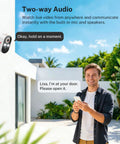 Wireless Outdoor Security Camera 1080P With Battery Power, 120 Degree Wide View, two-way audio feature in use.