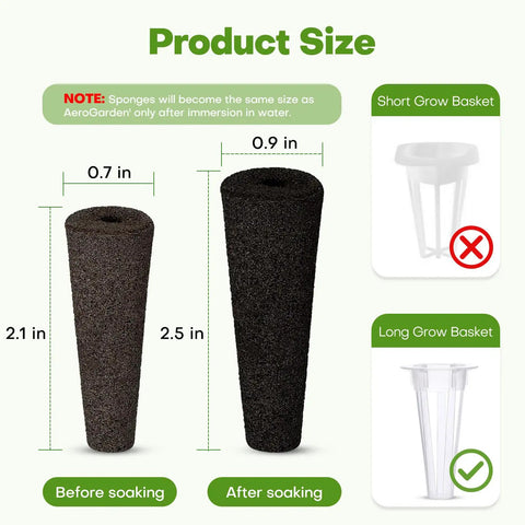 Hydroponics Pods Kit for Aerogarden and Most Brands, 52 Pack With 24 Grow Sponges, 24 Pod Labels, and 4 A and B Plant Food, Easy Indoor Herb Garden Starter for Fresh Herbs and Greens