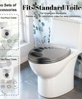Toilet Seat Slow Close Elongated for Bathroom on a standard toilet, showing adjustable hinges and installation details.