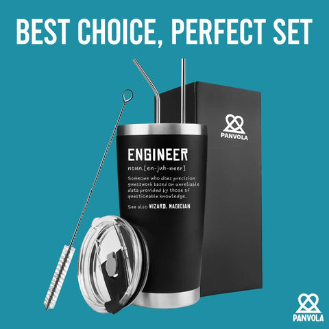 Engineer Definition Funny Drinkware For Engineers And Students Newly Licensed Passers Vacuum Insulated Tumbler 20 Oz with Lid and Straw