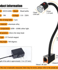 Heavy Duty Magnetic Work Light With 23 Inch Flexible Gooseneck Ultra Strong 12T Magnet Base LED Machine Lamp specifications