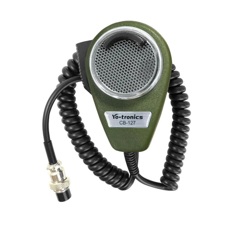 Noise Cancelling 4 Pin Metal Plug Dynamic CB Microphone for Ham Radio and Truckers, Rugged Trucker Mic, Ranger Green with durable cable
