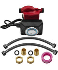 Tough As Nails Cast Iron Hot Water Circulator Pump Fits Grundfos Up1510S7PTLC 59896288P1 includes pump, brass fittings, and hoses.