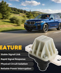 High Voltage Pyro Fuse Actuator Battery Disconnect Switch Heavy Duty Fix Fit For BMW i4 iX iX3 i7 i5 X5 X6 XM 2021 2026 close-up with BMW X5 background.