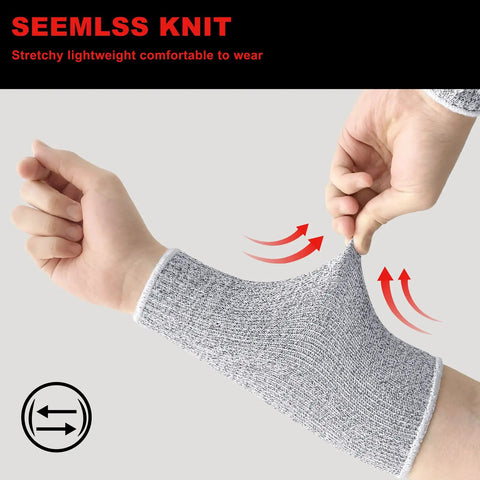 Real Deal Cut Resistant Arm Sleeves With Super Comfy Cotton Liner Shielding Fragile Skin From Bruises Built Tough Hppe Guards Handle Yard Chores And Garage Grunt Work No Sweat Design Gray Two Pair For Active Workers