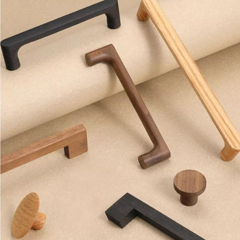 Built Tough Solid White Oak Wood Drawer Knobs For Kitchen Cabinets And Bedroom Dressers Featuring A Modern Single Hole Mount showcased among various wooden knobs.