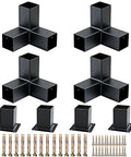 6x6 Pergola Bracket Kit With Powder Coated Carbon Steel Post Brackets, includes shoulder brackets, boots, screws, and wrench