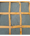 Heavy Duty Cargo Lifting Net Built Tough As Nails For Ship Dock Hoisting And Garden Climbing With Maximum 500kg Hold And 3x3 Meter Span For Zero Stress Industrial Hauling close-up of orange polyester mesh grid.