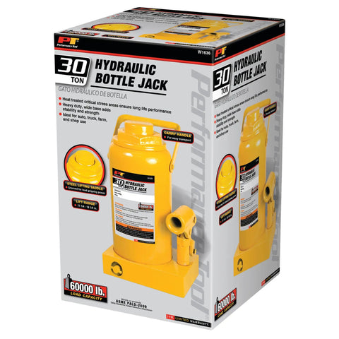 Heavy Duty 30 Ton Hydraulic Bottle Jack For Trucks And Garages Gearhead Ready 60,000 Lbs Lift Low Profile Design Fits Tight Spaces