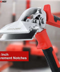 3 Inch Offset Sheet Metal Bender Hand Seamer with precision jaws and ergonomic handle, featuring 1/4 inch increment notches.