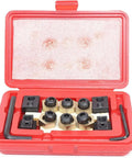 18 Piece 5 8 Inch T Slot Eccentric Clamping Kit With Half To Thirteen Thread For Lathe Milling Machines Pro Grade Heavy Duty Copper And 45 Steel Fixture For Mold Tool Making And Workshop Projects, red case open