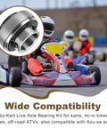 1 Inch Live Axle Bearing Kit Fits Azusa Axles And Common Kart Builds Including Mini Bikes Trikes And Off Road ATVs Three Hole Flangettes Mounting For Easy Install And Solid Reliable Support featuring go-kart action shot