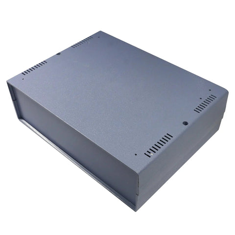 Rock Solid Abs Plastic Junction Box For Electrical Work Tough Gray 10 04 By 7 48 By 3 15 Inch Enclosure Case, gray ABS box with ventilation slots.
