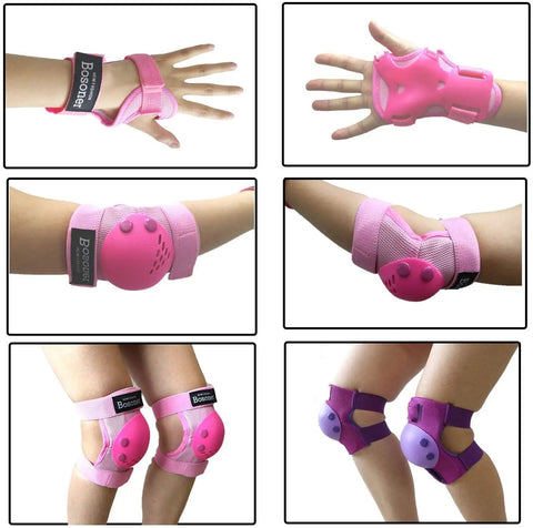 Kids Protective Gear Set Knee Pads Elbow Pads And Wrist Guards For Ages 3 To 15 For Roller Skating Cycling BMX Skateboard