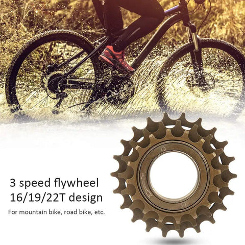 3 Speed Threaded Bicycle Freewheel With 16 19 22T Sprockets For Mountain And Road Bikes Metal Replacement Part Delivers Smooth Shifts