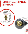 5 Inch Weldable Bullet Hinge Heavy Duty Teardrop Barrel Hinge With Grease Zerks specifications showing dimensions and materials