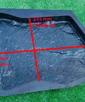 4 Piece Concrete Molds Set for Casting Paving Stones, Garden Paths and Patio Stone, shown in black ABS plastic