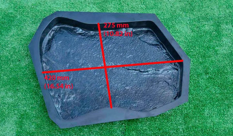 4 Piece Concrete Molds Set for Casting Paving Stones, Garden Paths and Patio Stone, shown in black ABS plastic