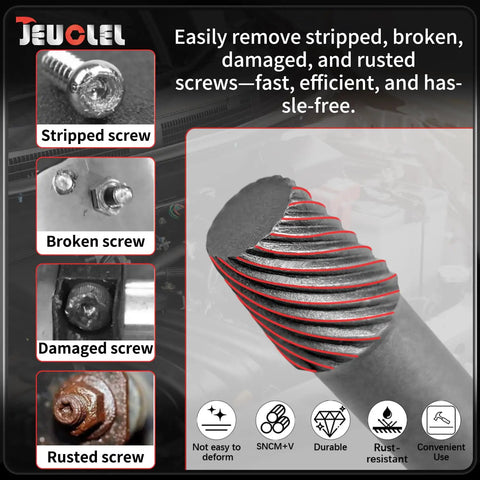 Six Piece Three Eighths Inch Drive Impact Wedge Extractor Set Heavy Duty Easy Out Bolt Remover Kit for broken screws removal