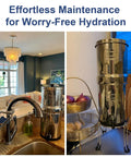 Water Filter Maintenance Kit With Silicone Blocking Plugs, Washers And Wing Nuts For Gravity Water Filter Systems in use at kitchen counter