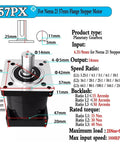 Heavy Duty Planetary Reducer For Nema 23 34 42 Stepper Worm Gear Design That Crushes Vibration While Serving Smooth As Butter Torque In 5 To 1 And 10 To 1 Ratios For Drives Built Tough For Daily Grind, showing dimensions and specifications.