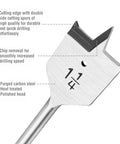 WorkPro spade drill bit, front view; forged carbon steel with polished head, SAE paddle bit