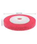 Sturdy Red Nylon Buffing Disc For Metal And Wood Repair Work With Lightweight Abrasive Wheel Design, 10cm x 1.1cm size.