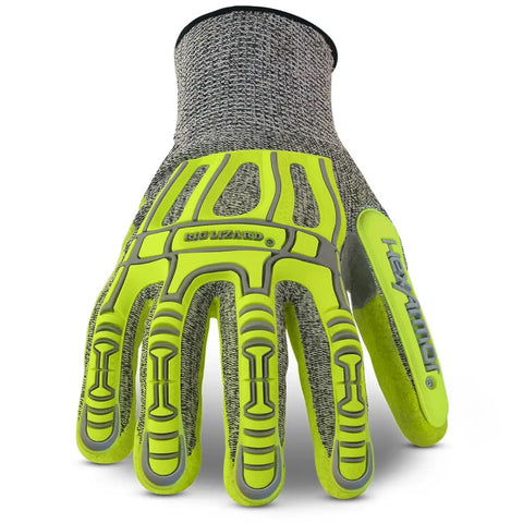 Cut-Resistant Impact Work Gloves With Nitrile Palm X Large Rig Lizard 2090X showing palm side with sandy finish