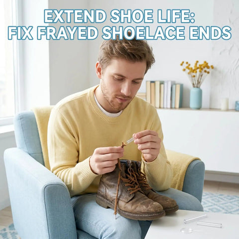 Hot Deal 90Pcs Heat Shrink Aglets For Sneakers And Boots Fixes Frayed Laces Instant Durable Non Slip Shoe Lace End Caps Repair Kit Extends Life Easy To Apply man repairing frayed boot laces